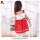 Wholesale girls white lace red tulle dress